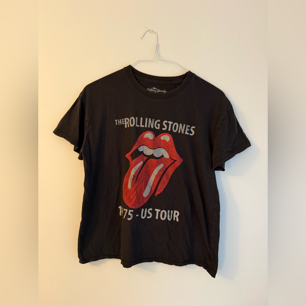 The Rolling Stones Black & Red North American Tour 1975 Rock Tee Shirt